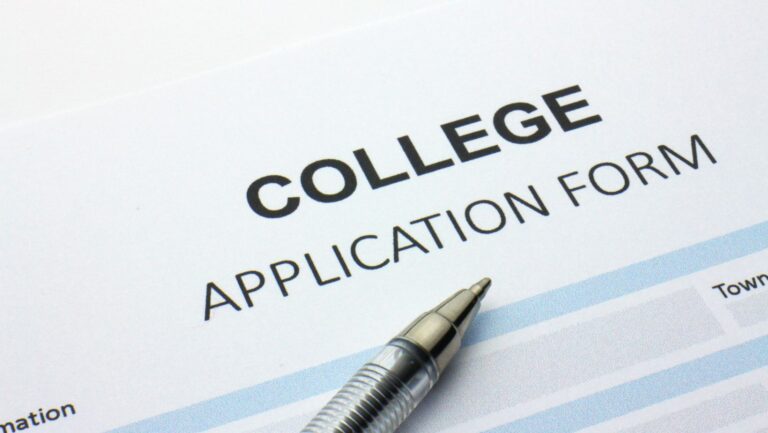 Completing a College Application Form